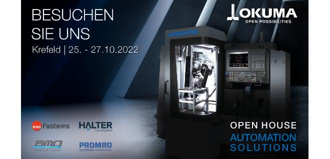 Display: Register now for the "Open House 2022" at Okuma in Krefeld! Display: Register now for the "Open House 2022" at Okuma in Krefeld!