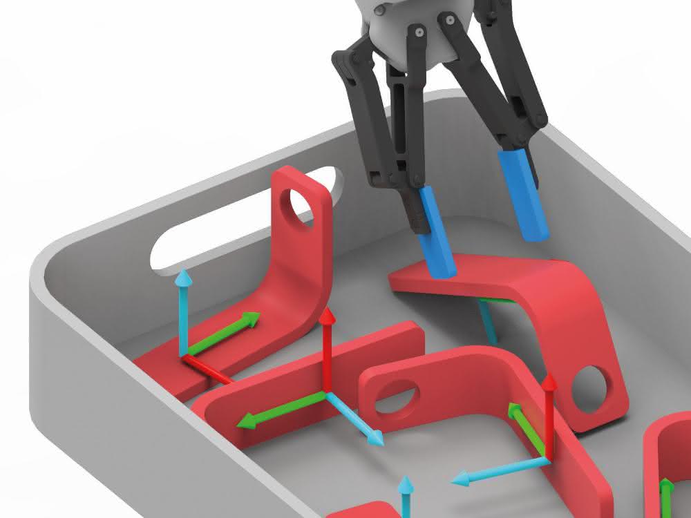 Gripping robot guided by image processing