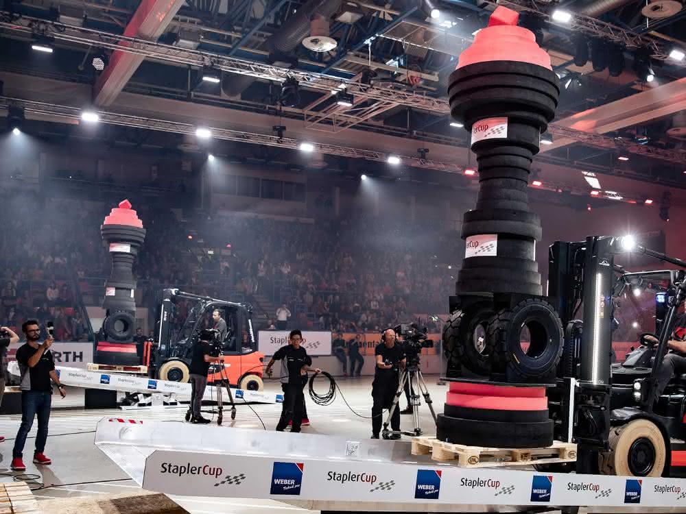 Two days of forklift action in front of a full house