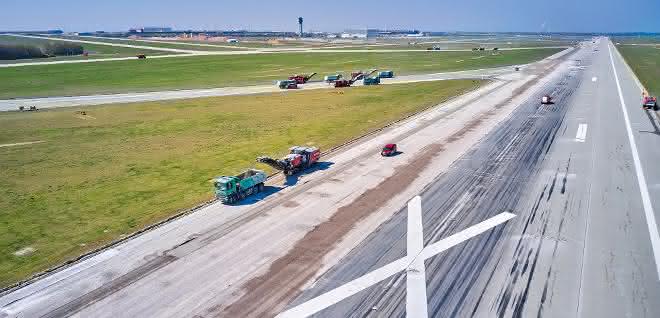 Großprojekt: Betonausbau mit Kaltfräsen am Flughafen Leipzig/Halle