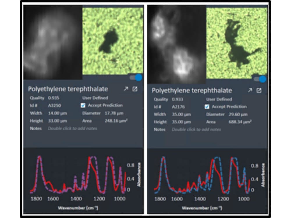 Spektren zum Chemical Imaging (Analyseergebnis)