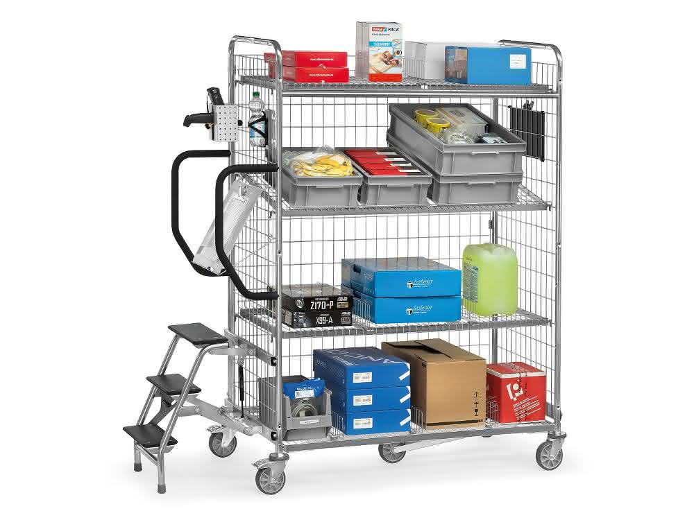 LogiMAT 2023: Fetra präsentiert neuen Richtungsfeststeller Kommissionierwagen, konzipiert im Steck- und Schraubprinzip