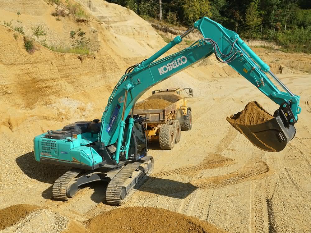 Kettenbagger: Kobelco-Flotte im Sand- und Kieswerk Rauscheröd Kobelco SK350NLC-11