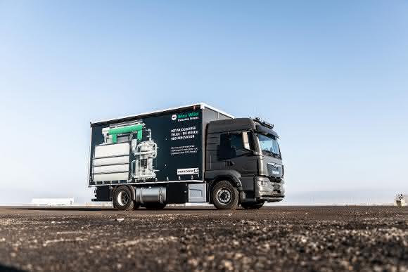 Als wendiger 2- oder 3-Achser ist der Mudcleaner Truck schnell bereit für den Einsatz auf der Baustelle.