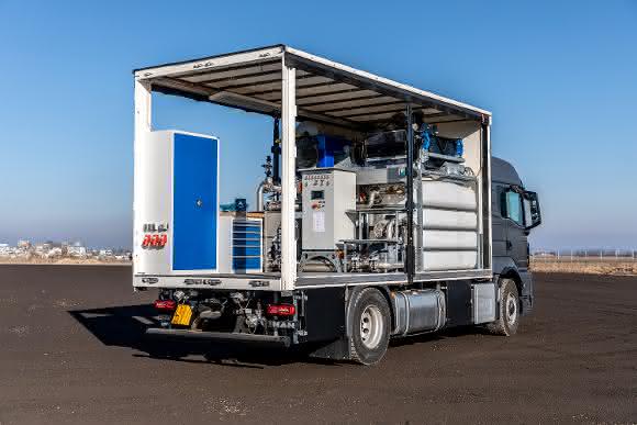Im Inneren des Mudlceaner Trucks leistet die Recyclinganlage die gesamte Aufbereitung des Bohrschlamms im HDD-Verfahren.