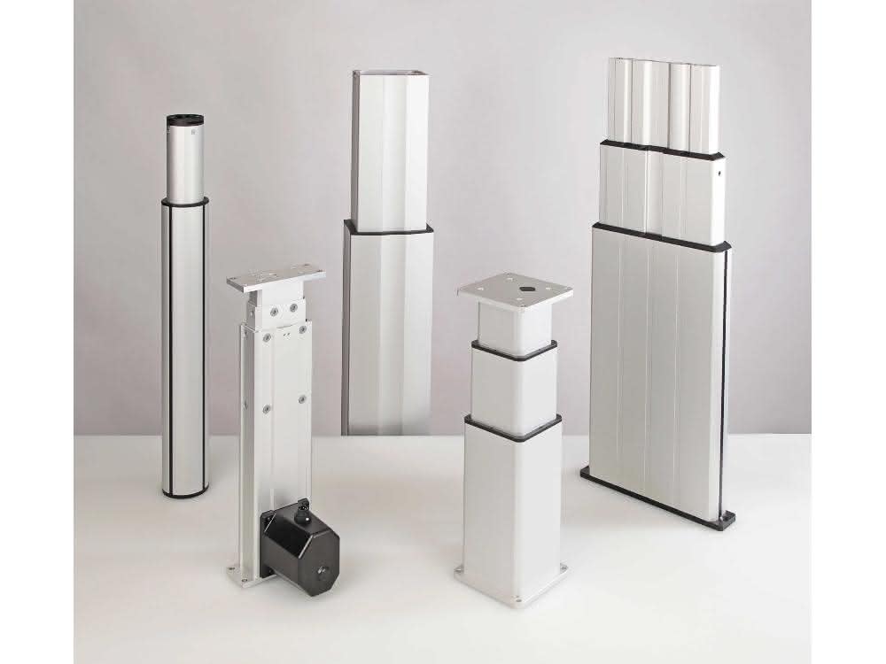 Lifting columns: Electric height adjustment