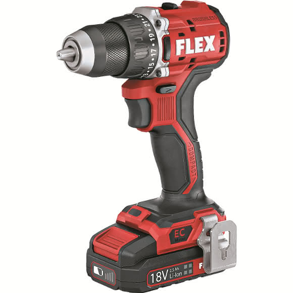 Kompakte Allrounder für alle Gewerke: Die superkompakten 18 V-Akku-Bohrschrauber DD/PD 2G 18.0-EC von Flex.