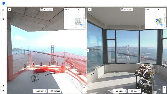 Sobald das Video in die Cloud hochgeladen ist, fügt die Computer-Vision-Technologie von OpenSpace die aufgenommenen Bilder zusammen und ordnet diese dem Grundriss zu.