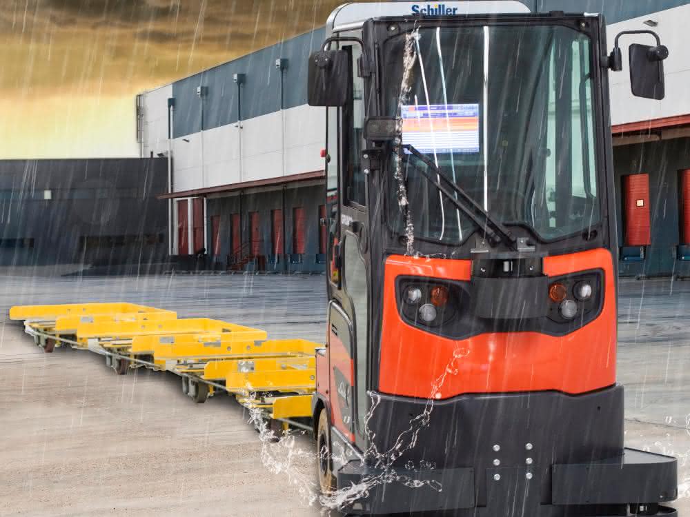 Tugger train as an outdoor solution Tugger train as an outdoor solution