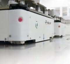 AGVs transport the components through the production process AGVs transport the components through the production process