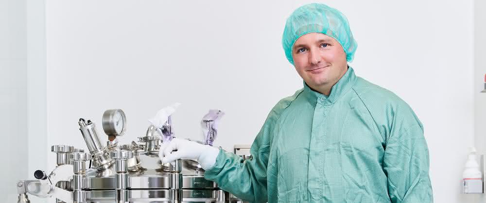 Darko Kanja, Mitarbeiter Lösungsherstellung bei Vetter. Darko Kanja, Mitarbeiter Lösungsherstellung bei Vetter.