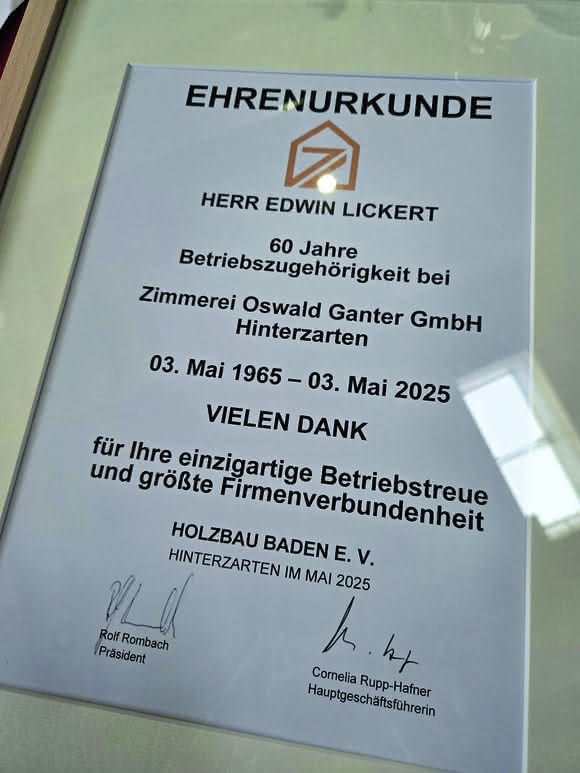 Holzbau Baden e.V.: 60 Jahre im Holz – ein Mann, ein Abbund, eine Legende