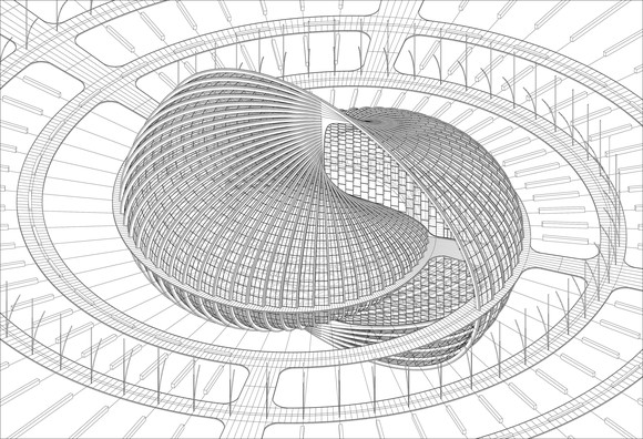 Internationaler Holzbau: China: Sportzentrum mit lebendigen Strukturen