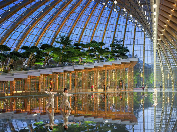 Internationaler Holzbau: China: Sportzentrum mit lebendigen Strukturen